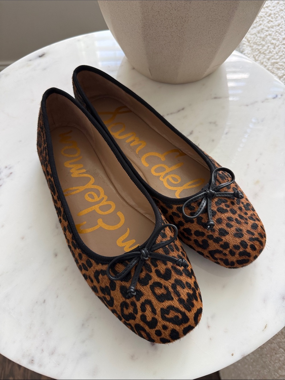 Sam Edelman Leopard Print Ballet Flats in Brown and Black
